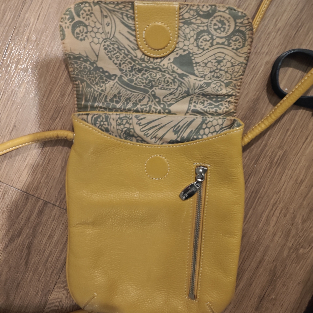 Tignanello genuine leather crossbody bag in yellow